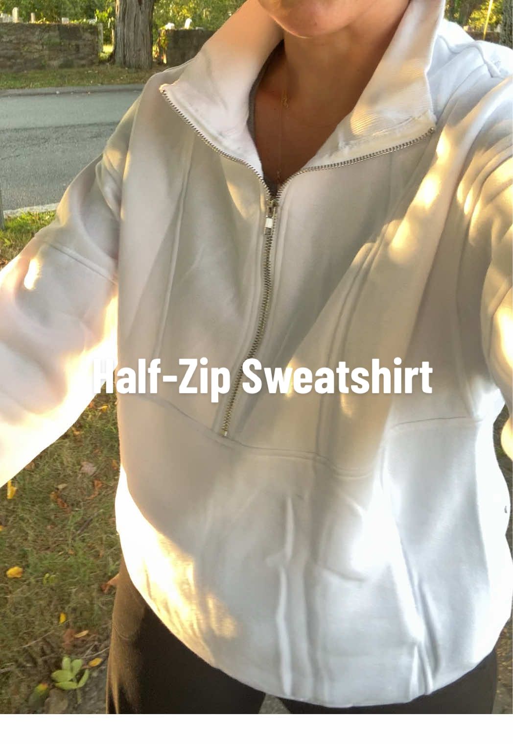 Did I mention this half-zip sweatshirt also has thumb holes?!👍🏼 #sweatshirt #halfzipsweatshirt #sweatshirts 