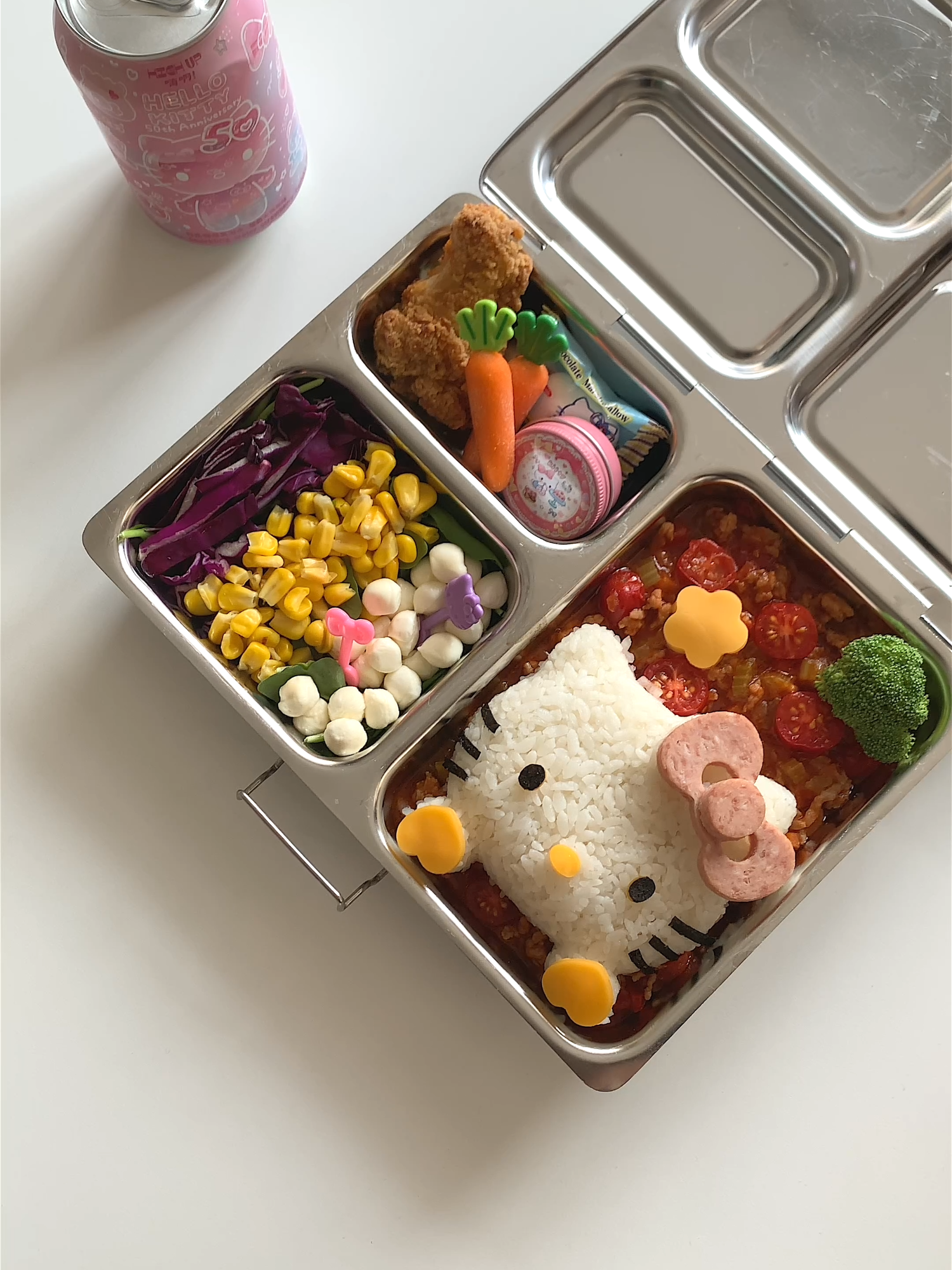 Pack a  Bento for My Daughter - day 47 🍱 和我一起做便當#lunchbox #cooking  #bento #asmrvideo  #food #bentobox #kawaiifood #便當 #愛心便當 #헬로키티 #도시락 #사랑도시락 #ハローキティ #キャラ弁 #お弁当