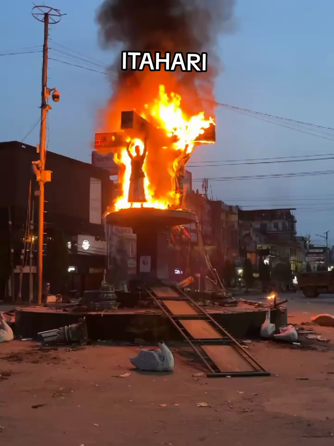 Recent Itahari condition during protest😳🕊️#genz #protest #itahari #trending #foryoupage 