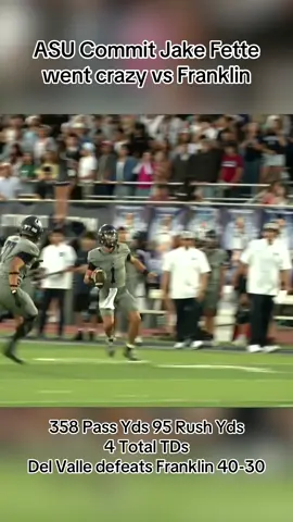 Arizona State commit Jake Fette balled out in Del Valle’s big W over Franklin #football #sports #elpaso #arizonastate #asu 