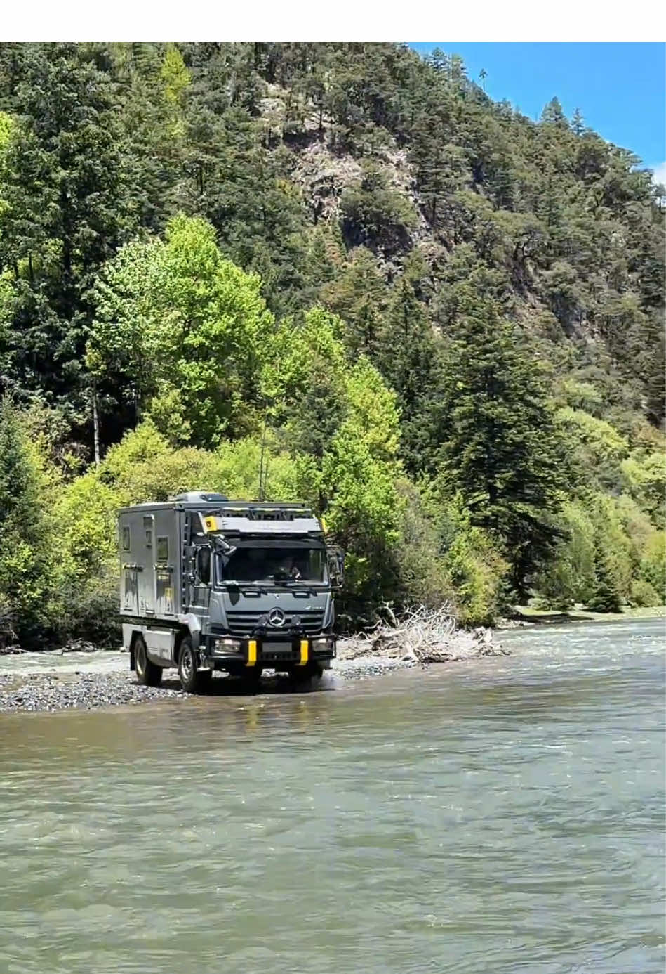 Puddle ? Or river? Adventure decides.We provide the capability.#export #motorhome #convert #rvtour #rvtiktok 
