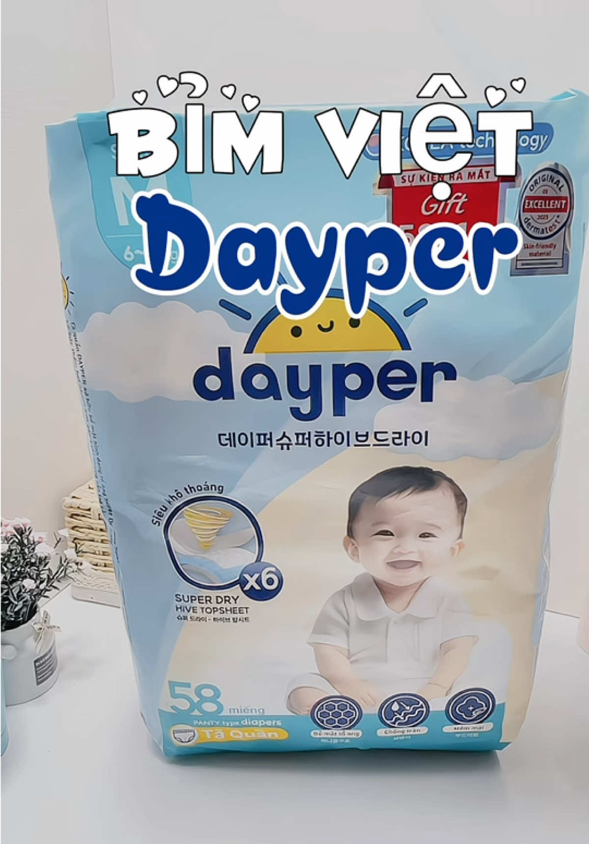 Bỉm Việt dayper mới ra mắt với công nghệ Hàn Quốc khoá ẩm tốt, mềm mịn không hằn da bé #bimchobe #taquanchobe #taquandayper #dayper 