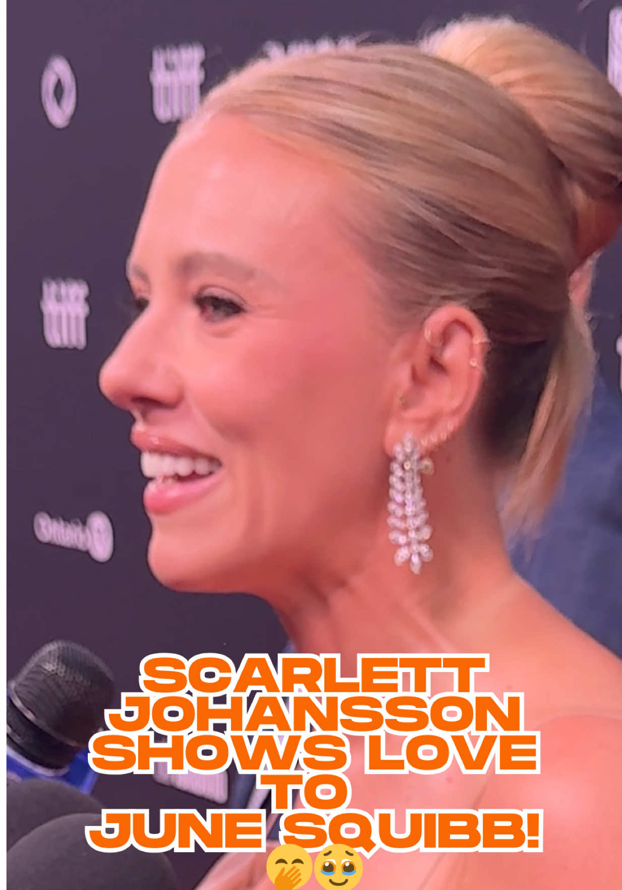 Nothing but wholesome vibes at @TIFF 🥹 Scarlett Johansson shows lots of love to June Squibb who stars in ‘Eleanor the Great’!  #ScarlettJohansson #JuneSquibb #tiff #tiff50 