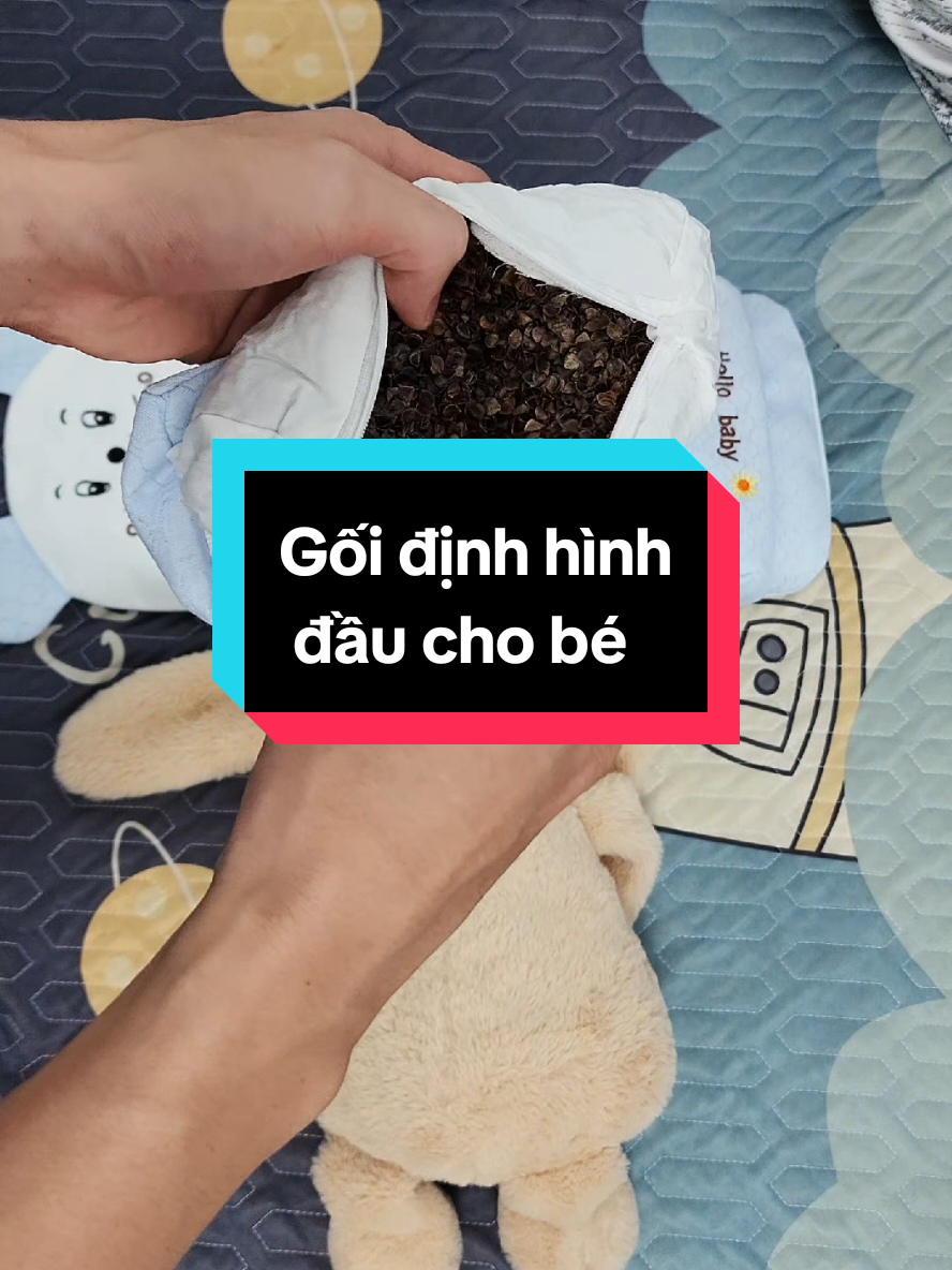 Gối chặn vỏ kiều mạch định hình đầu cho bé #goidinhhinhdau #vokieumach #taplambo 