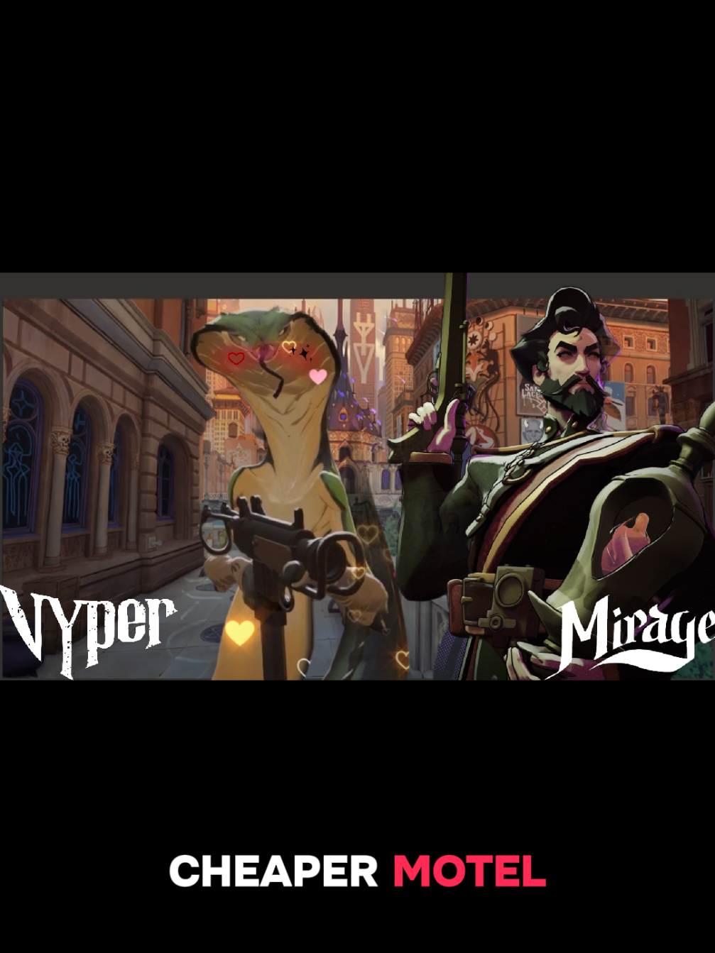 Replying to @l34d_l33ch Vyper tries to take Mirage to a cheap motel 🏩🐍🪲 #deadlock #deadlockinteractions #deadlockinvite #vyper #mirage 