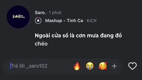 Ngoài cửa sổ là cơn mưa đang đổ chéo #_saro102 #lyrics #nhachaymoingay #xuhuong 