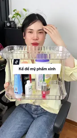 Kệ mỹ phẩm mica trong để bàn vừa xinh vừa để đc nhiều đồ giá còn rẻ. #tumypham #kemyphamdanang #tumyphamdeban