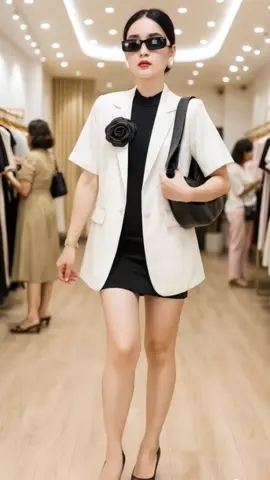 Áo blazer ngắn tay nữ trẻ trung thời thượng #blazer #aovet #thoitrang #tiktokshop #xuhuong
