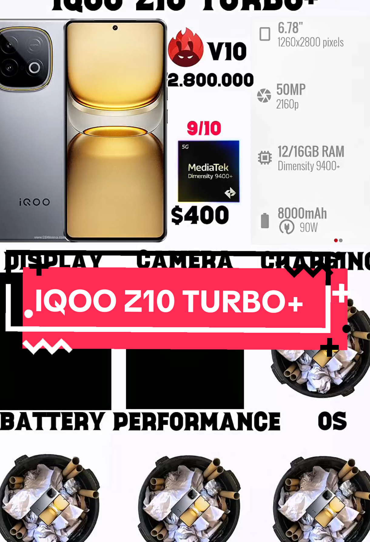 Replying to @amine_nett75 *iQOO Z10 Turbo+*, --- *iQOO Z10 Turbo+ – Gaming Beast with Massive Battery! 🎮🔋* 📱 *Display*: 6.78