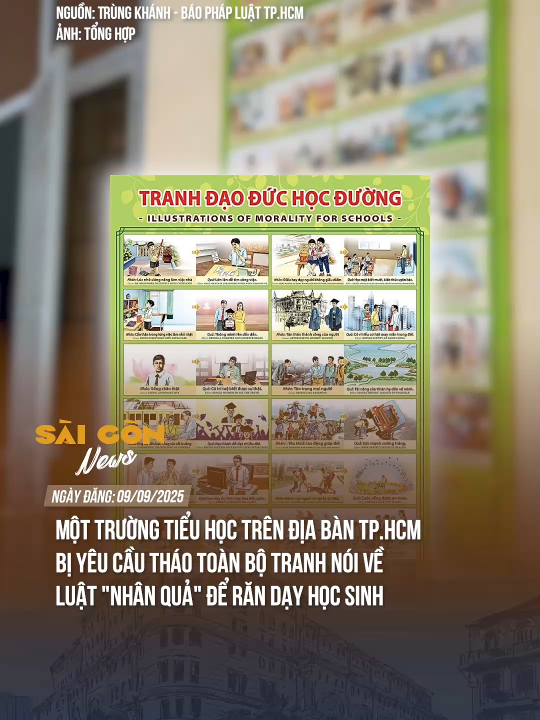 MỘT TRƯỜNG TIỂU HỌC TẠI TP.HCM VỪA ĐƯỢC YÊU CẦU THÁO TOÀN BỘ TRANH NÓI VỀ 