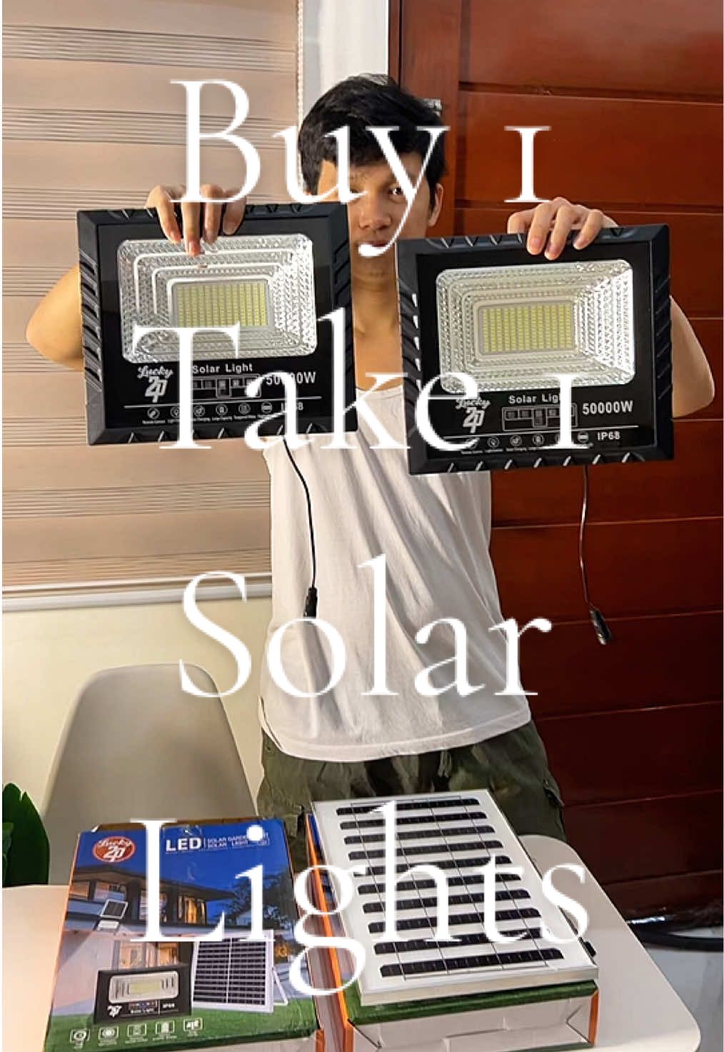 Buy 1 take 1 Solar Lights 50000W #buy1take1solarlight #solarlights #outdoorsolarlight 