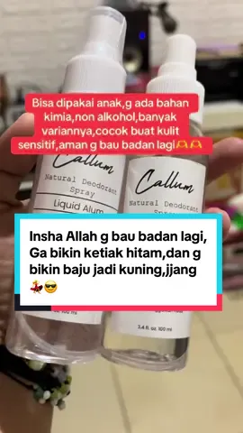 Callum natural  deodorant soray,non alkohol,ga bikin ketiak hitam,g bikin baju jadi kuning #tawas #deodorant #deodorantspray #baubadan #promo 