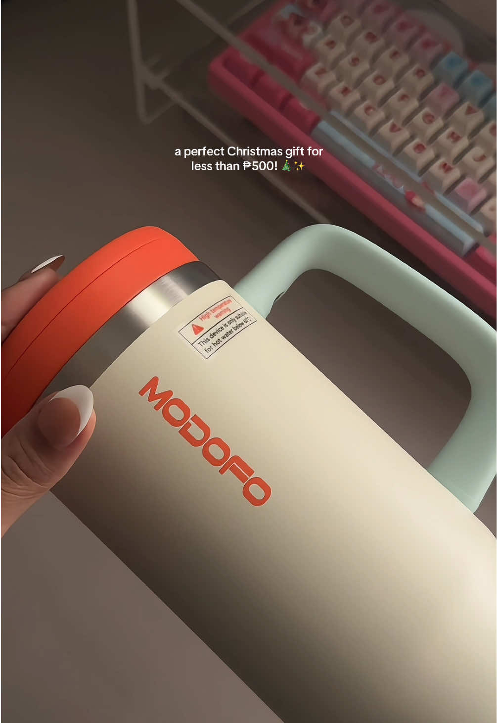 obsessed with this tumbler’s colorway ✨🍊🩵 #modofo #modofotumbler #tumbler #christmasgift #christmasgiftideas 