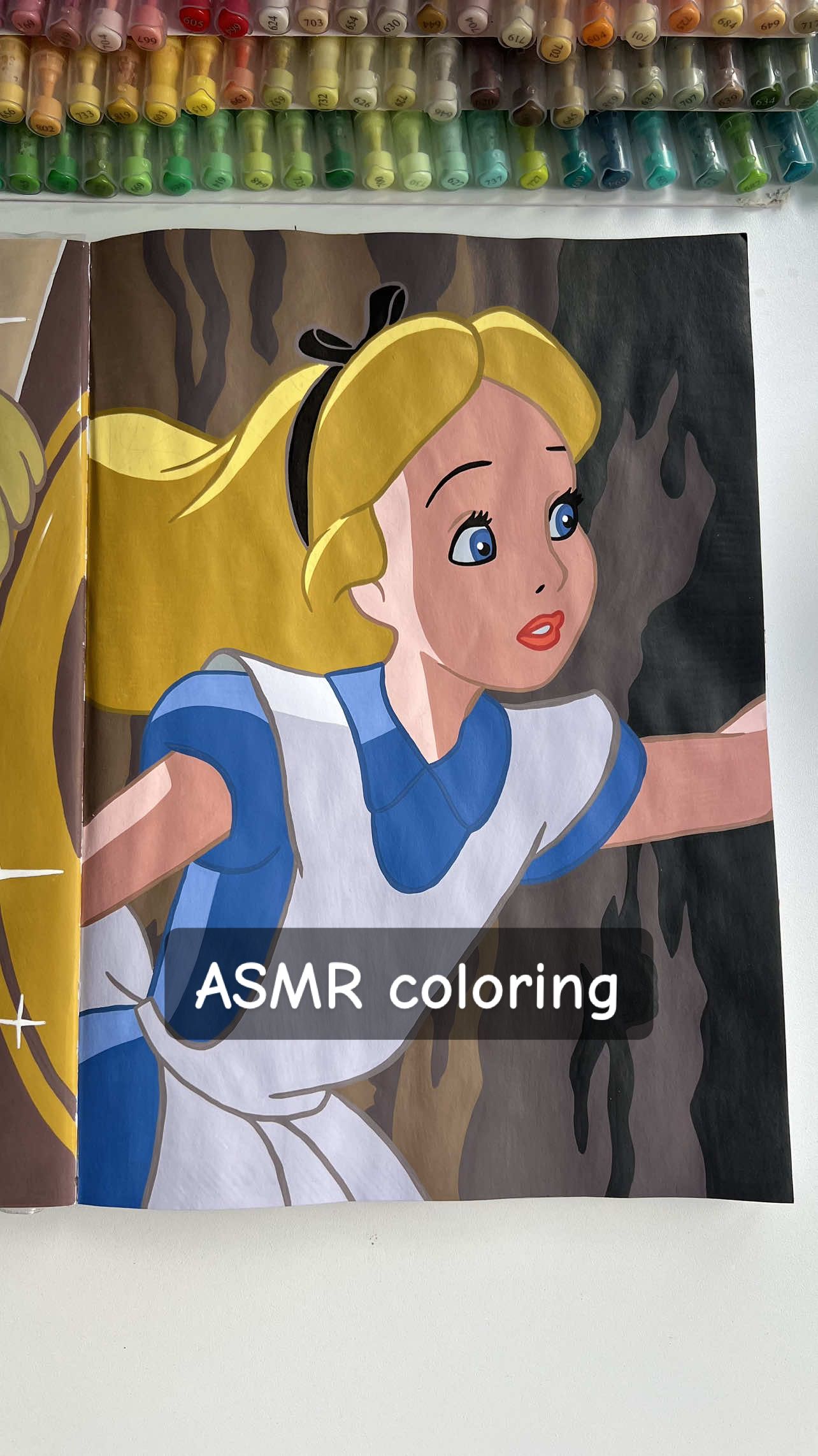 ASMR coloring🎧 Keep calm and relax🧘‍♀️ #asmr #arttherapy #asmrcoloring #acrylicmarker #coloring 