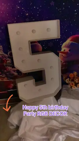 Happy 5th birthday ,Large Marquee Light Up Numbers Party Decor,very Cool#RGBLED #partytime #tiktokmademebuyit #partyideas  #marqueenumbers 