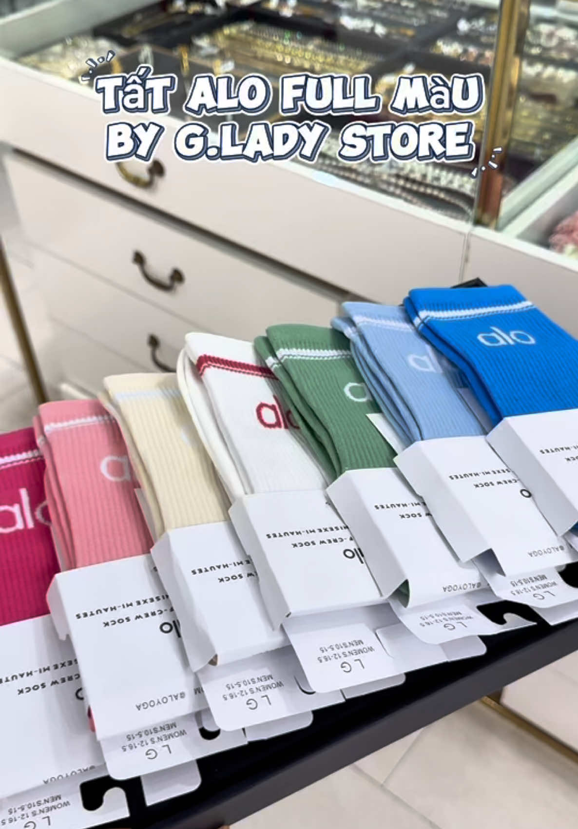 Tất Alo cho các ty đi thể thao , tập gym pickleball nè. Toàn màu xinh xỉu á 😍 #tất #vớ #tấtthểthao #tấtalo #GLadyStore