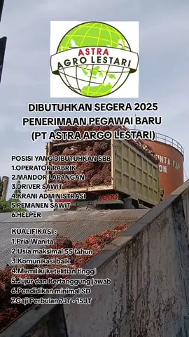 Silahkan dikirim CV Lamaran kerja anda ke WhatsApp HRD kami: 0856-4073-5282 #PTAstaraArgoLestari #lowongankerja #lokersawit #karirAstraargilestari #kerjasawit 
