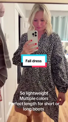 This is the perfect fall dress. So light weight perfect Length for short and tall boots. #dress #fallfashion 
