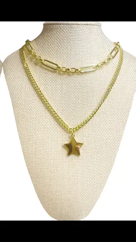 Shine like a ⭐️. Elevate your style with layered necklace. Featuring a bold star pendant and a chic link chain, it’s the perfect mix of elegance and trend. #fashion #jewelry #september #tiktokshop #septemberbaby 