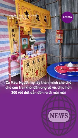 Cà Mau: Người mẹ lấy thân mình che chở cho con trai khỏi đàn ong vò vẽ, chịu hơn 200 vết đốt dẫn đến ra đi mãi mãi#bejob #fyp #teamX #viral #tintuc #tintuc 