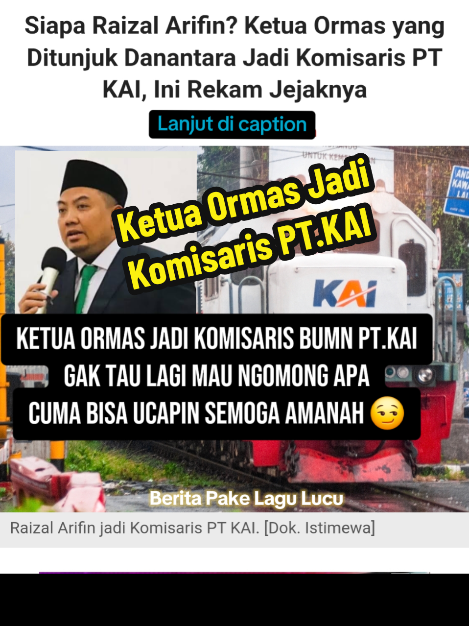 Ketua Umum Ormas Persatuan Ummat Islam (PUI), Raizal Arifin, yang juga mantan relawan pemenangan Prabowo-Gibran merupakan lulusan S1 Bahasa dan Sastra Inggris dari UIN Sunan Gunung Jati. Ia kemudian meraih gelar S2 Komunikasi Penyiaran Islam di Universitas Islam As Syafi'iyah sampai beliau menjadi dosen dan penyelenggara Universitas Halim Sanusi Bandung. Mau heran tapi ini Indonesia. Berita Pake Lagu Lucu Nostalgia 😛 Sumber: suara.com #politik #indonesia🇮🇩 #berita #lagu #nostalgia 