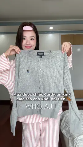 Gợi ý outfit với áo cardigan len xink @WHO.A.U Việt Nam #aolen #aocardigan #mixandmatch #whoau #whoauvn 