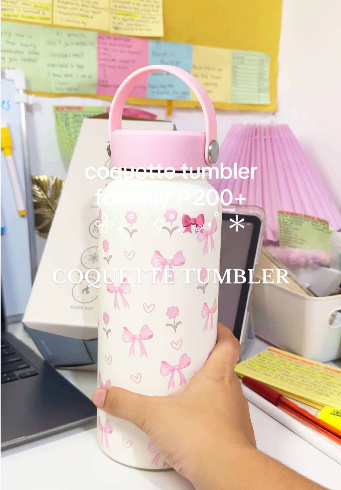 Replying to @rain__d Printed Water Bottle 🎀🌸 Keeps Cold for 12h / Hot for 18h ✨ Super Insulation and 4 Wall Vacuum Insulation #modofotumbler #tumbler #coquettetumbler #tumblerrecommendations #marieanne_14 disclaimer: price may change after safe