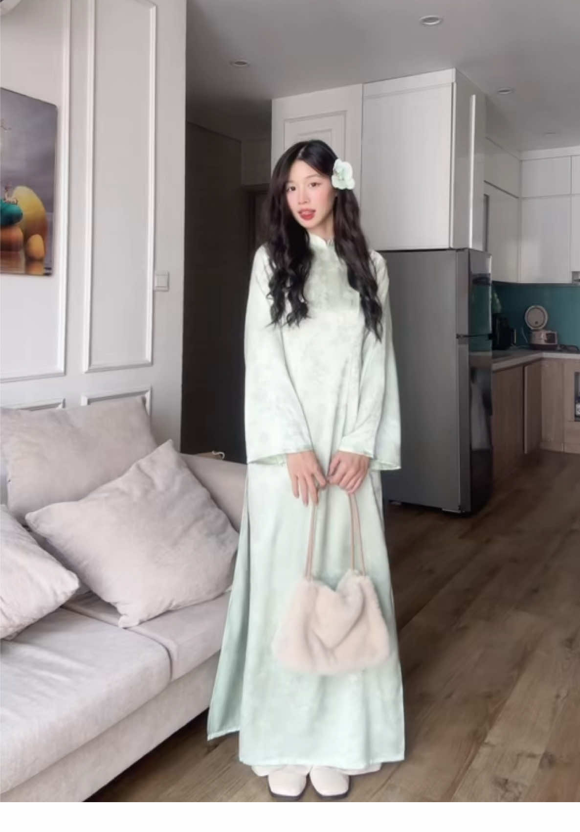 Màu này đi ăn cưới thì xinh mê lun ấy #aodaivietnam #tet2026 #aodai #tet #aodaicachtan 