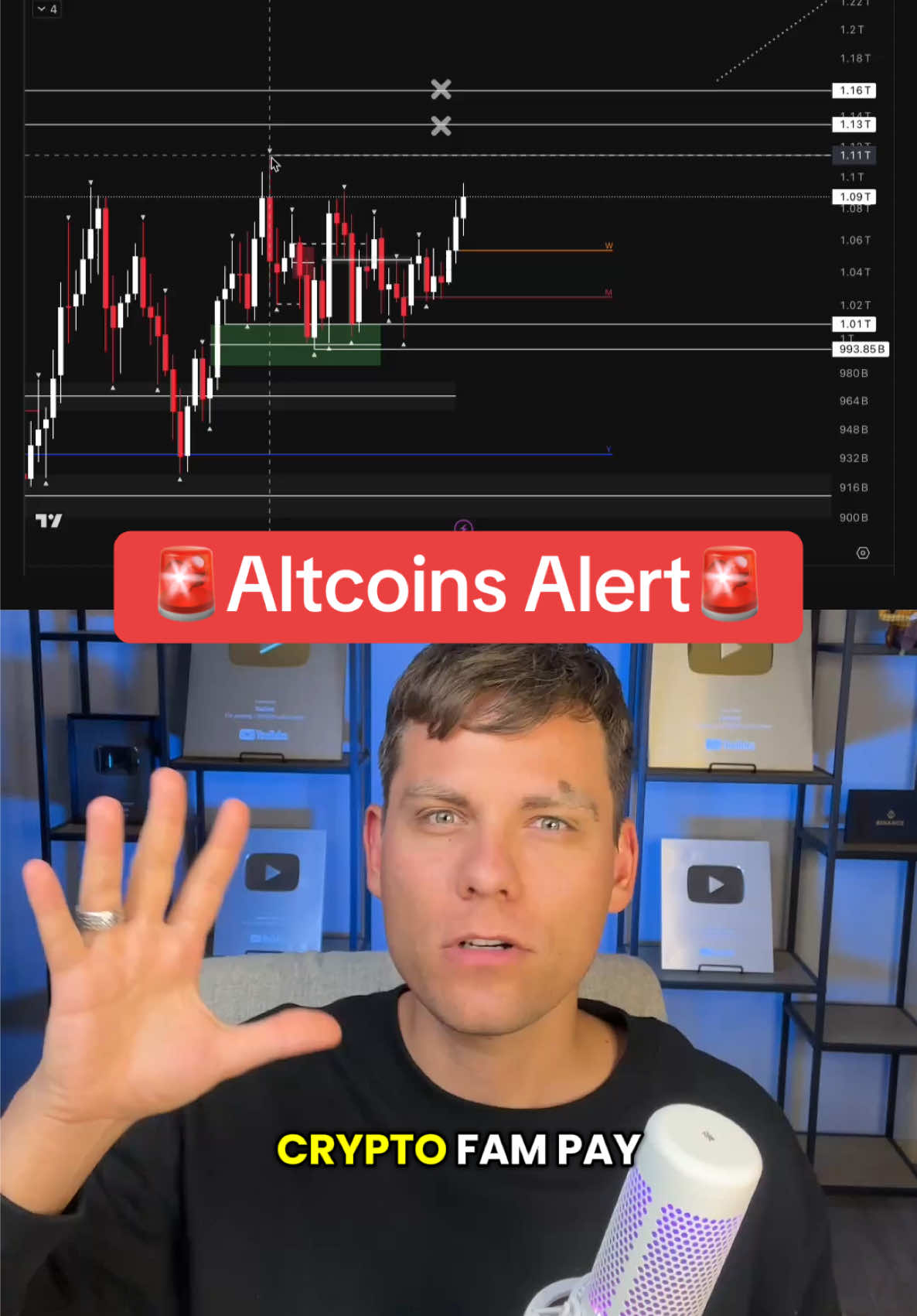 Altcoin market cap (TOTAL3) is at a critical level. Breakout = altseason, rejection = more pain. #crypto #altcoins #bitcoin #ethereum 