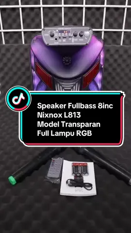 Speaker Fullbass 8inc Nixnox L813 Model Transparan  Full Lampu RGB #speaker #speakerfullbass #speakerkaraoke #speakerbluetooth #speakernixnox #speakertransparan 