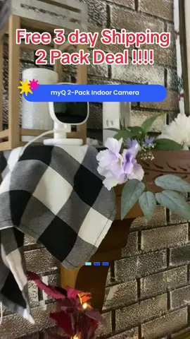 myQ Smart Indoor Security Camera 2 Pack Bundle - 1080p HD Video, Night Vision, Motion Detection, Wi-Fi, Two-Way Audio, Smartphone Control Lens