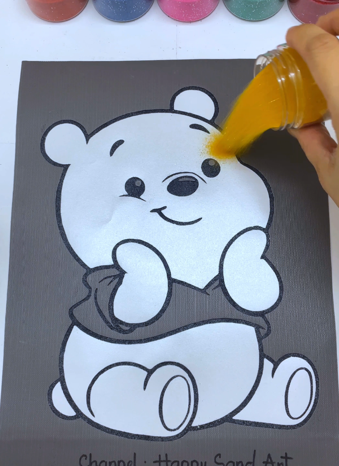 Who’s cuter than me? 🥰✨Sand Painting #satisfying #sandpainting  #happysandart #foryou #usa_tiktok 
