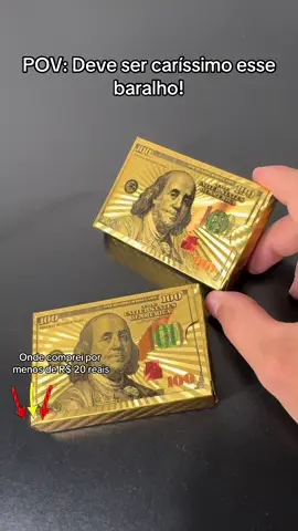 Baralho Dourado de Dólar  #tiktokshop #produtos #baralho #poker #truco 