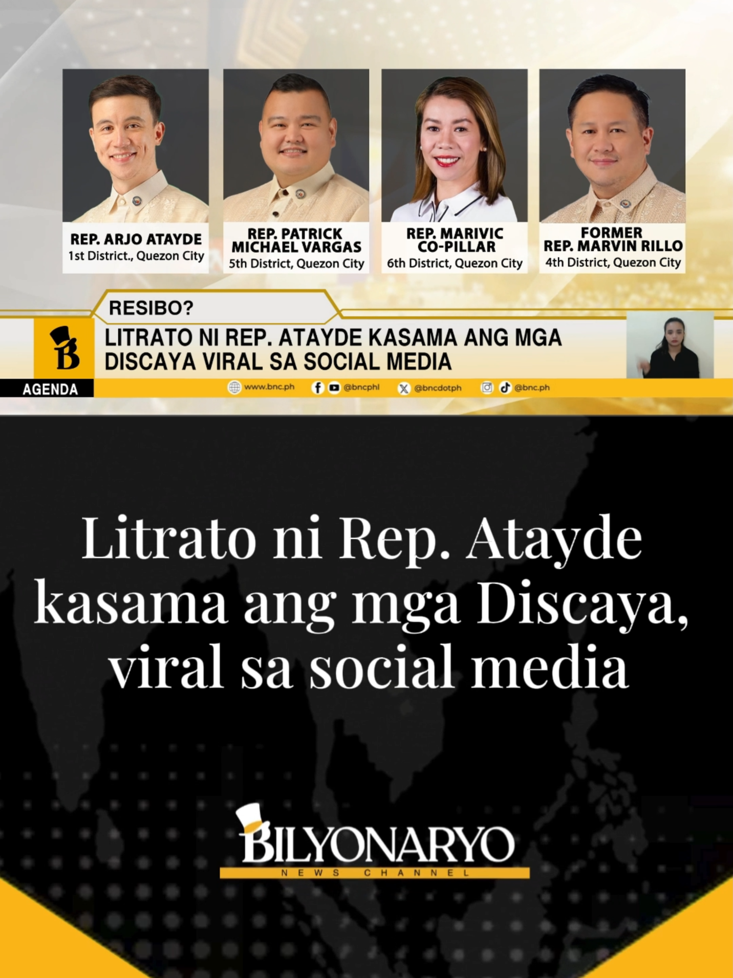 #Agenda | Mabilis dumistansya ang mga kongresistang idinadawit sa flood control scandal, pero ganun din kabilis maglapag ng resibo ang ilang netizen. Isang litrato ang kumakalat ngayon sa social media kung saan kasama ni Quezon City First District Representative Arjo Atayde ang mag-asawang Discaya. Ang tanong ng bayan — what's the business? Narito ang Agenda report ni Joash Malimban. #floodcontrolscandal #socialmedia #ArjoAtayde #Discaya #QuezonCity #fypage #fyp #foryoupage #tiktokph #tiktokphilippines #news #phnews #bnc #bilyonaryonewschannel #bilyonaryo #newsPH #floodcontrolscandal