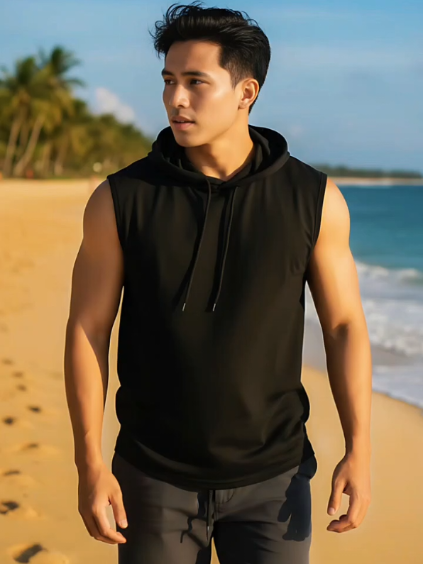 tayang la body sikit baru nampak ensem #hoodie #sleevelesshoodie #tshirthoodie 
