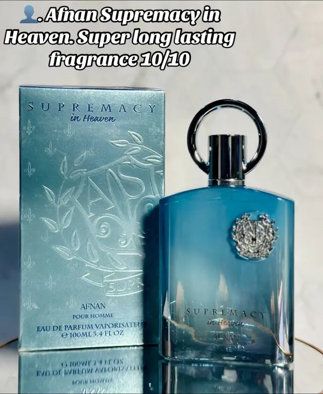 Afnan Supremacy In Heaven EDP 100ml Perfume For Men! Fragrance that lasts, pleasures that never fade away. Powerful experiences that intensify with every passing hour fall in love SUPREMACY. Top notes are Bergamot and Mandarin Orange; middle notes are Green Tea and Black Currant; base notes are Musk, Sandalwood and Woodsy Notes. #afnan #supremacy #fyp #longlastingperfume #foryoupage  🏷️70,000 