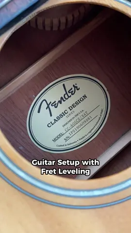 Fender Acoustic Setup with Fret Leveling Maramit salamat po sa tiwala ☺️ #guitarsetup #guitarrepair #fenderguitars #acoustomania #fretleveling 