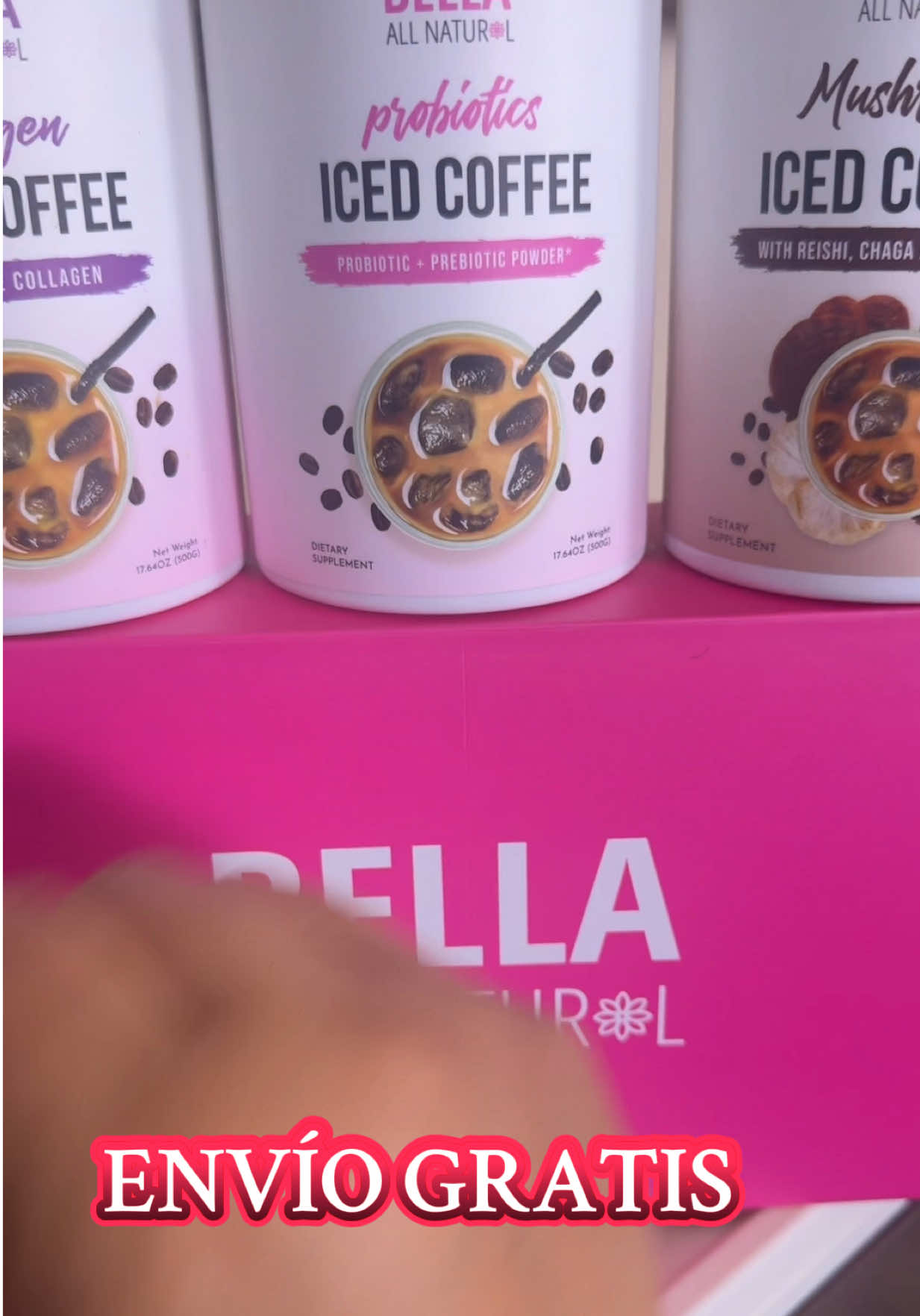 #collagen #mushroom #probiotics #icedcoffee #bellaallnatural 