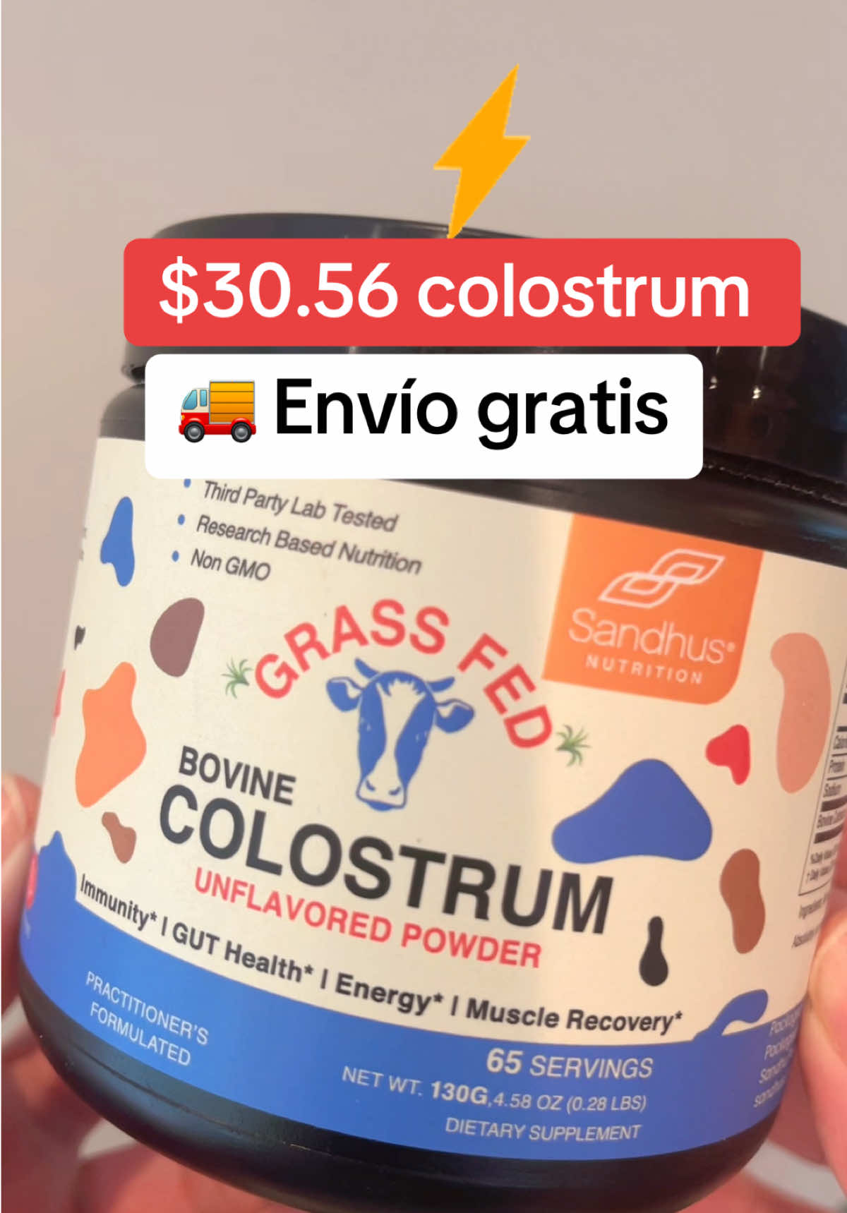 Colostrum de vaca alimentadas con pasto para la energía, recuperación muscular y sistema inmunológico #sandhusnutrition #colostrum #grassfed #energy #musclerecovery  