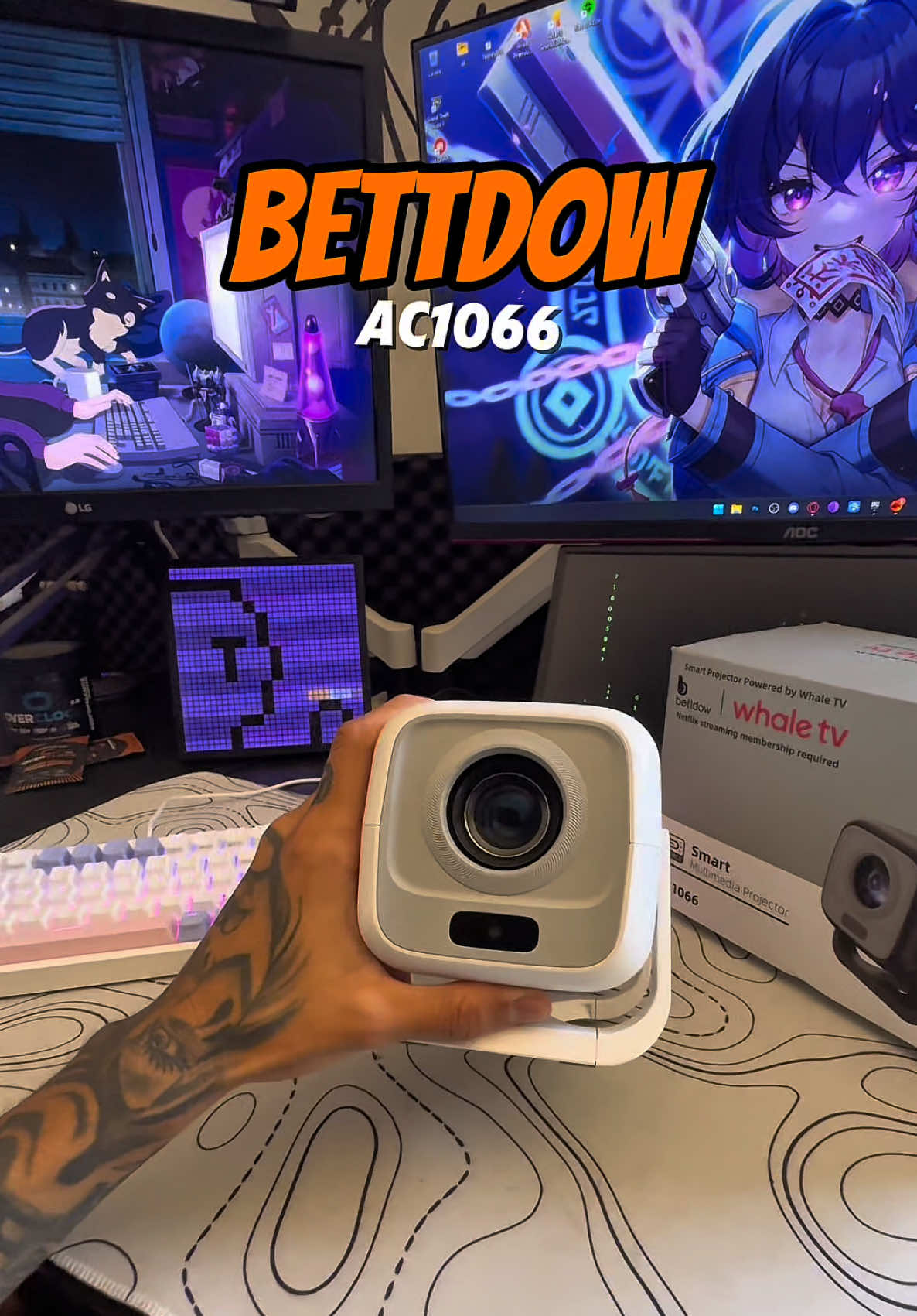 NOVO PROJETOR CUSTO BENEFÍCIO 😳 #fy #bettdow #ac1066 #projetor #cinema @bettdow.br  