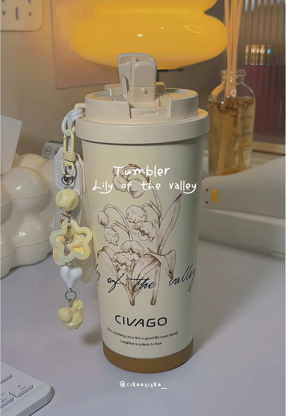Menemukan tumbler se estetik ini🥹💗 #civagotumbler #tumbler #lilyofthevalley #tumbleraesthetic 
