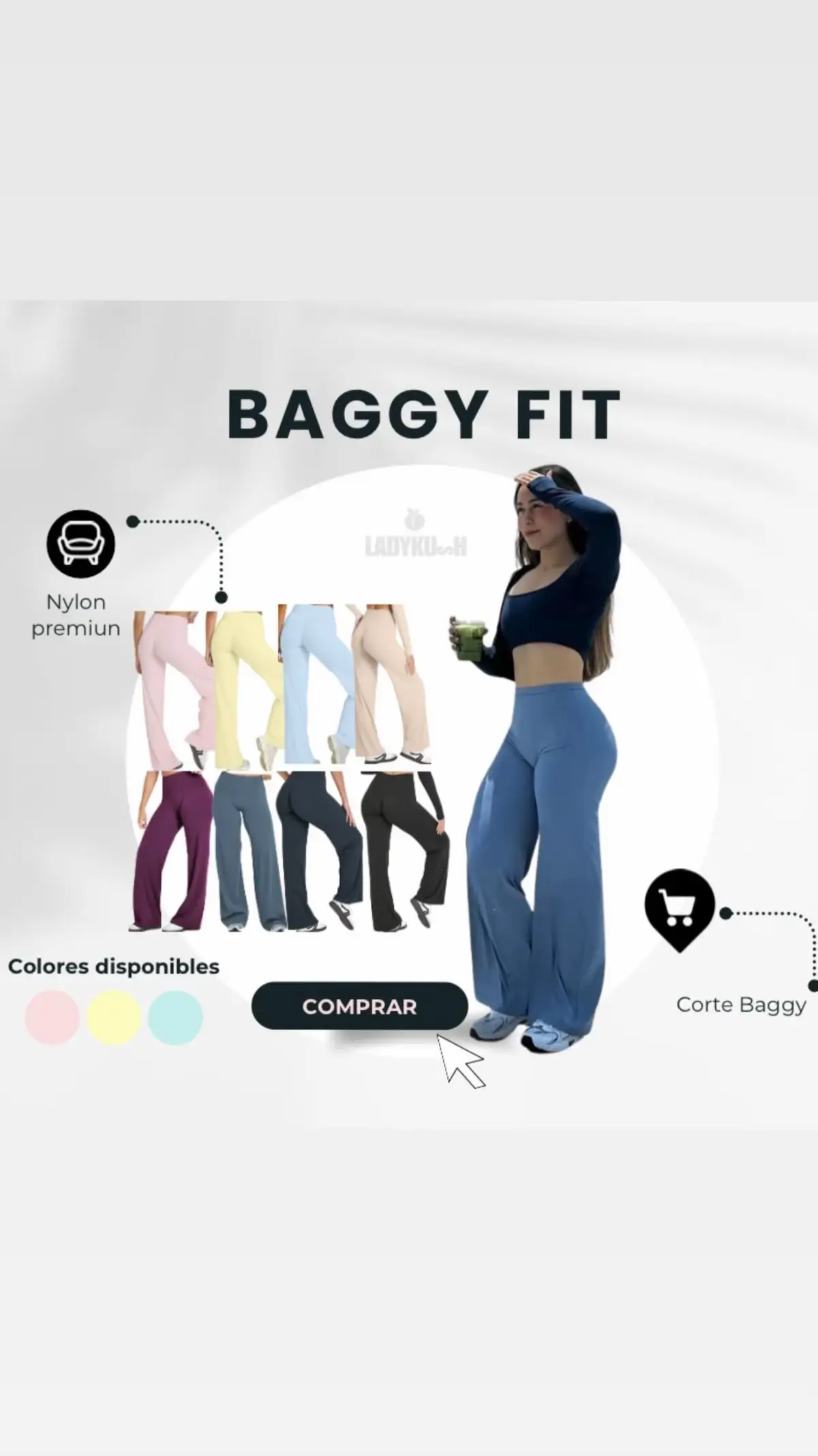 Corte recto en las piernas, material Nylon  Catálogo 967344076  #baggyfits #gym #fit #legginsrecro #activewear 