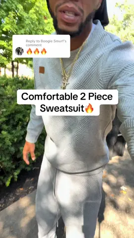 Replying to @Boogie Smurf I love how comfortable and nice this 2 piece sweatsuit fits! #sweatsuit #sweatsuits #sweats #leisure #leisurewear #fashion #mensfashion #gift #giftideas 