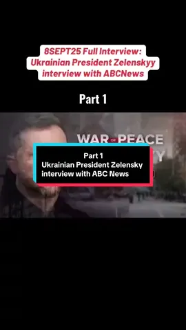 Part 1 8SEPT25  🚨 Russia just launched its largest air attack of the war—over 800 drones and a dozen cruise missiles. One strike hit Ukraine’s cabinet building in Kyiv, another destroyed an American-owned factory in western Ukraine. 🇺🇦 In the ruins, Zelenskyy told us: 	•	Putin targets civilians and businesses, not just the frontlines. 	•	“We need real pressure from the U.S.—Putin only respects power.” 	•	He rejected Putin’s demand to meet in Moscow: “I can’t go to the capital of a terrorist.” 🇺🇸 President Trump’s Alaska summit with Putin brought no ceasefire. He set deadlines for Putin to meet Zelenskyy—but they’ve passed with no action. 💬 Zelenskyy warns: Putin plays games with the U.S. “We can’t trust him.” Ukraine needs weapons, air defense, and sanctions on Russian energy to force peace. 🔥 Bottom line: For Ukraine, survival itself is victory—“We are fighting for our lives and our land. Until Putin occupies us, we win.” @ABC News 