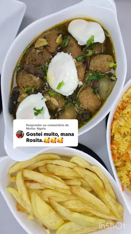 Respondendo a @Motta- Ngola , muito obrigada minha querida, Motta Ngola🙏🏾😘Saudades suas😍 Olá Kambas!🤚🏿🖤 Deixo como sugestão de refeição simples, arroz de cenoura, almôndegas de frango com ovos escalfados e batatas fritas. #comidacaseira #angola🇦🇴portugal🇵🇹brasil🇧🇷 #viralvídeo #mocambiquetiktok🇲🇿 #mundo 