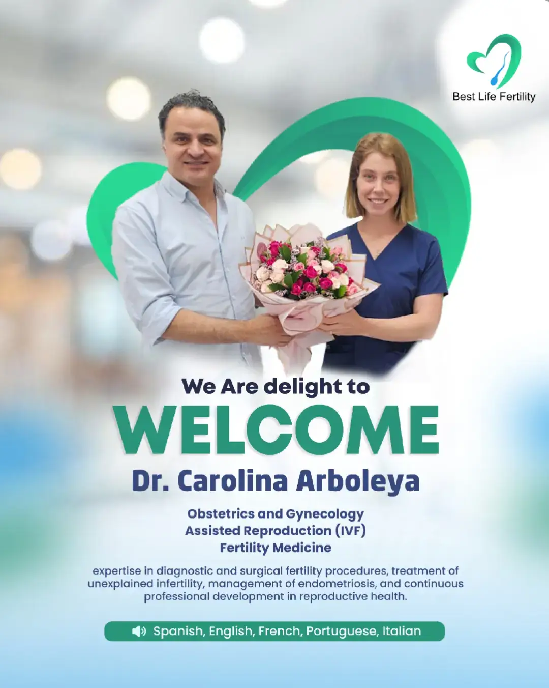 🎉 We are delighted to WELCOME @dr.carolinaarboleya 🎉 👩‍⚕️ Specialist in Obstetrics, Gynecology & Assisted Reproduction (IVF) 🌸 Expertise in: ✔️ Diagnostic & surgical fertility procedures ✔️ Treatment of unexplained infertility ✔️ Management of endometriosis ✔️ Continuous professional development in reproductive health 🌍 Languages: Spanish | English | French | Portuguese | Italian We’re proud to have Dr. Arboleya join our team, bringing precision, compassion, and global expertise in fertility medicine. 💙