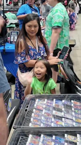 Amara and her mom didn’t want to accept my trade!  . . . Edited by @Brian (Foxy)  . . . #pokemonvendorpov #wholesome #contentcreator #hobby #pokemon                