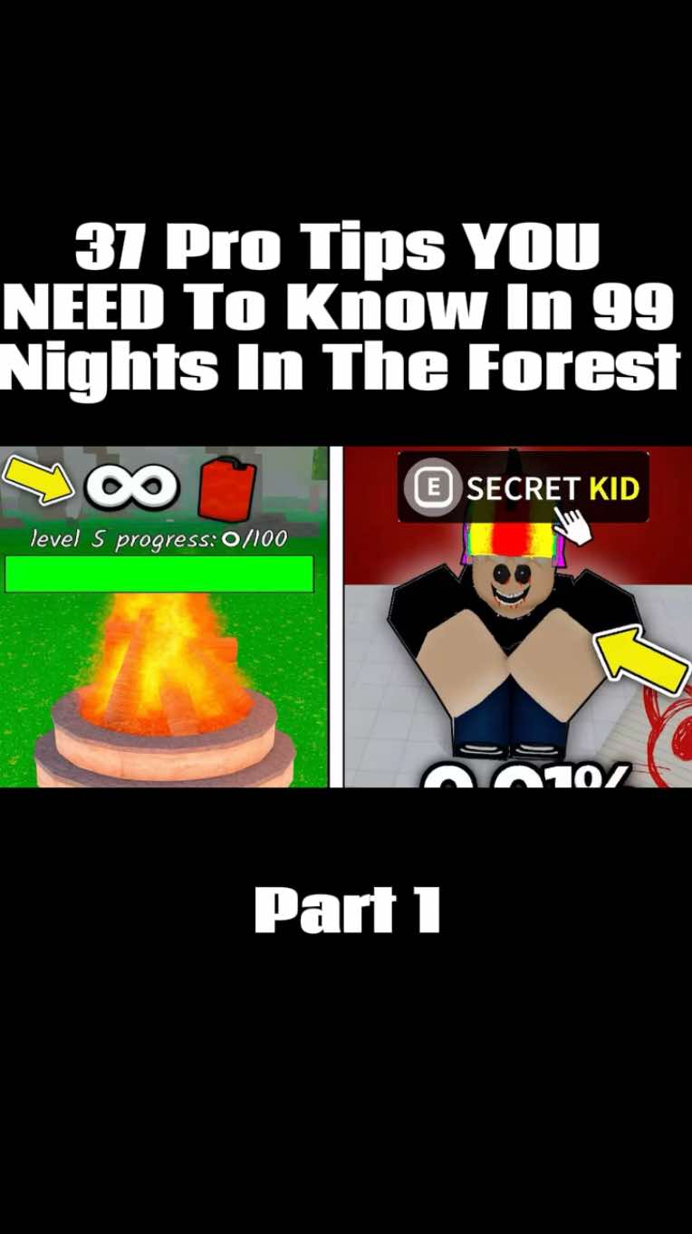 37 Pro Tips YOU NEED To Know In 99 Nights In The Forest #99nightsintheforest #roblox #USA #tipsandtricks #forest 