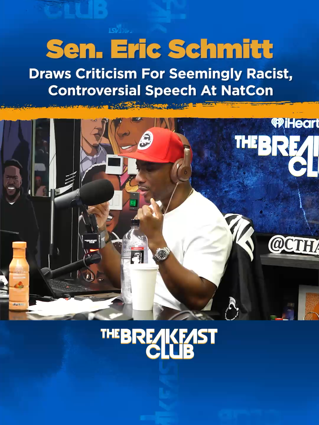 Donkey of the Day goes to Senator Eric Schmitt for leaning into ‘White Replacement Theory’ and making racist statements at NatCon! Tap into DOTD powered by @msllegal. #MichaelTheBull #TheBullNYC 🐂