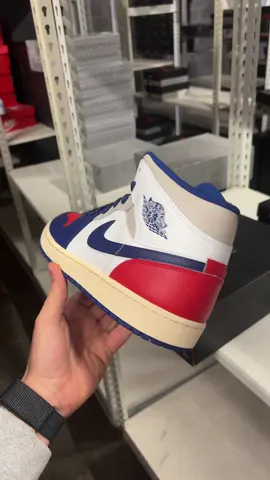 Red/White/Blue Jordan 1 mid! #fyp #tiktokshop #sneakershopping #sneakerhead #foryou 